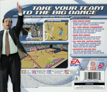 NCAA March Madness 2001 (US) box cover back